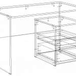Чертеж Письменный стол Киви ГН-139.0010 BMS
