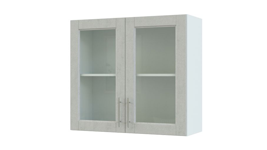 Шкаф верхний с 2-мя остекленными дверцами Сканди BMS - Фото