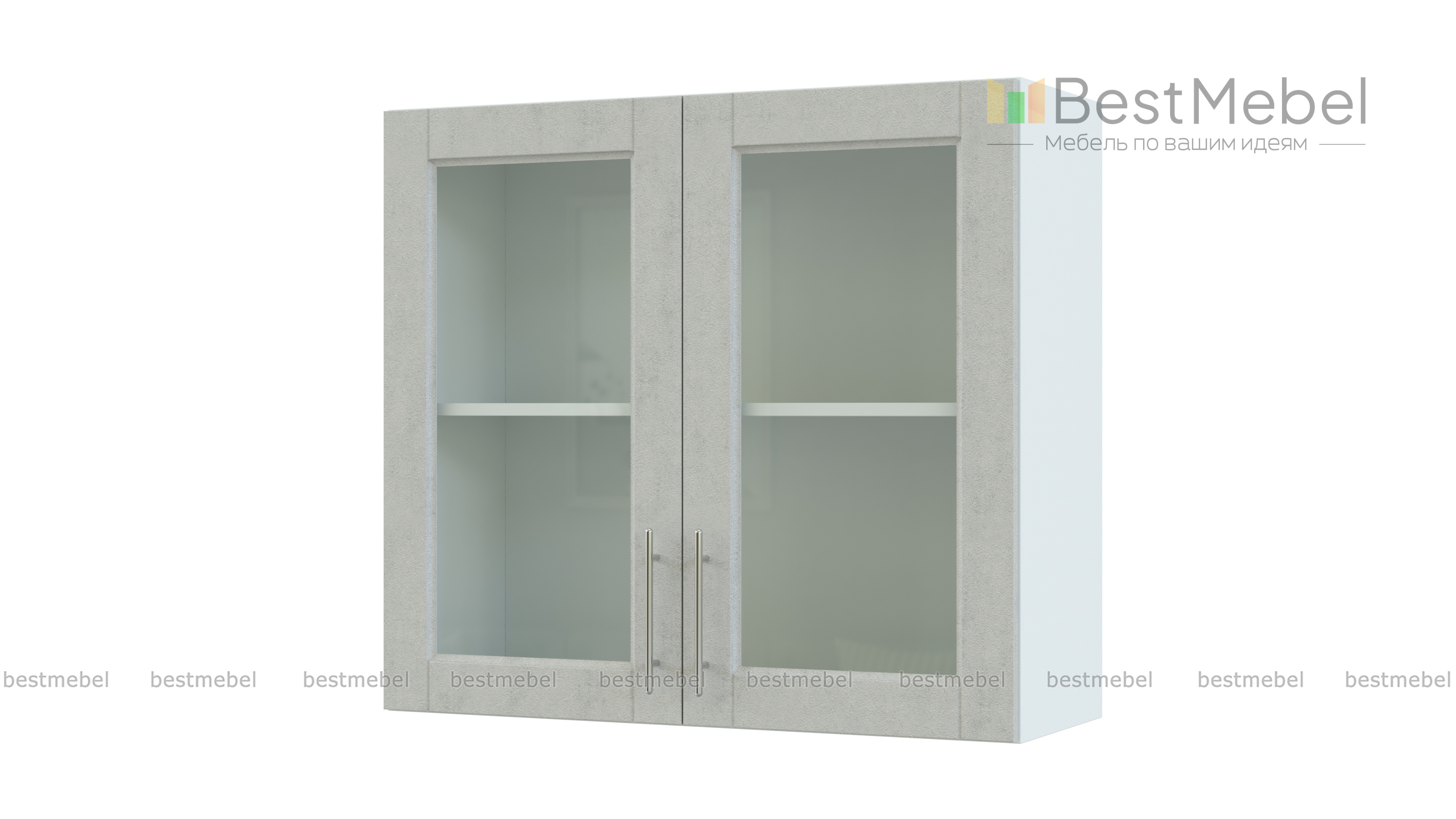 Шкаф верхний с 2-мя остекленными дверцами Сканди BMS