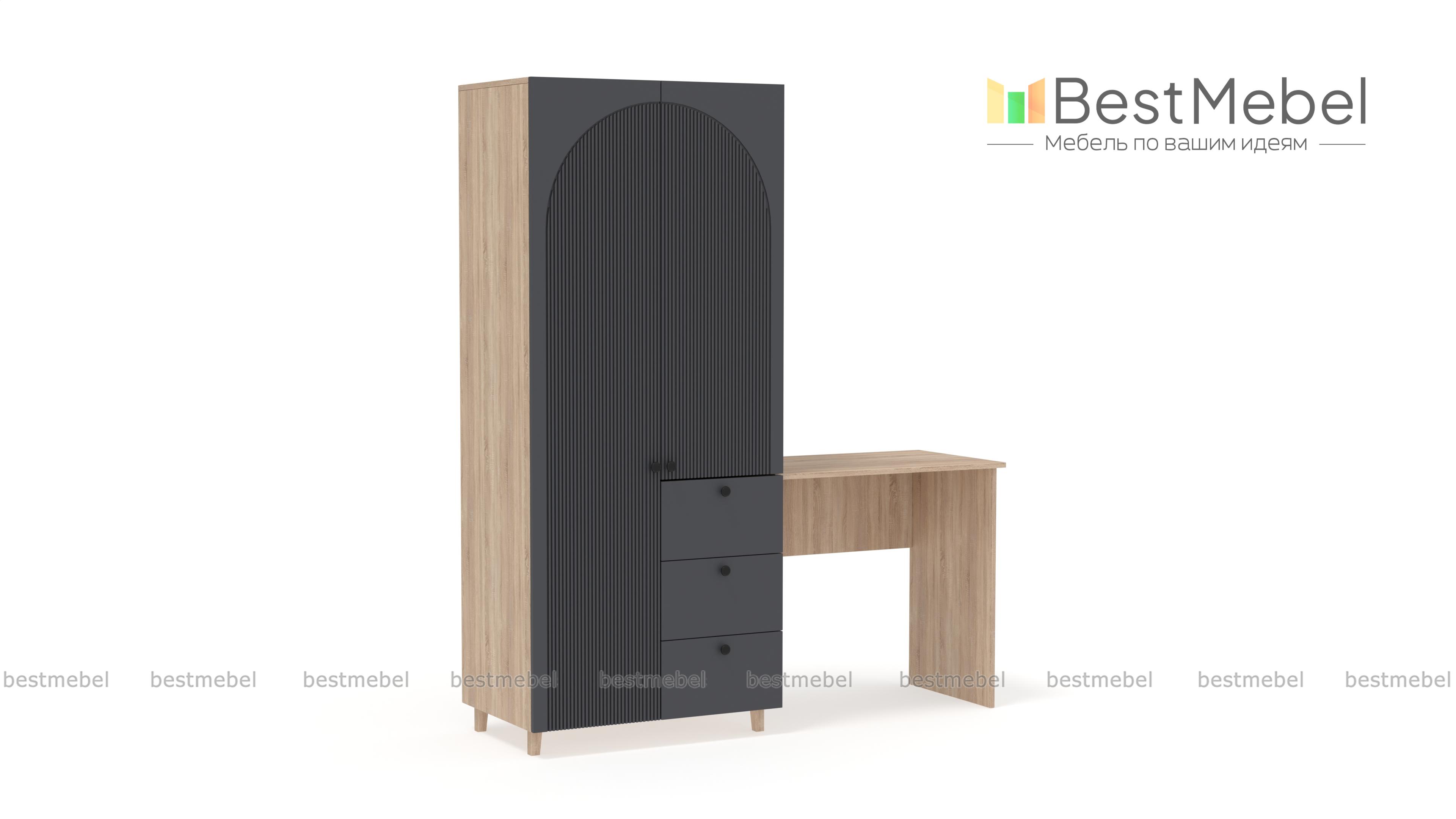 Шкаф со столом Вивьен 4 BMS - Фото