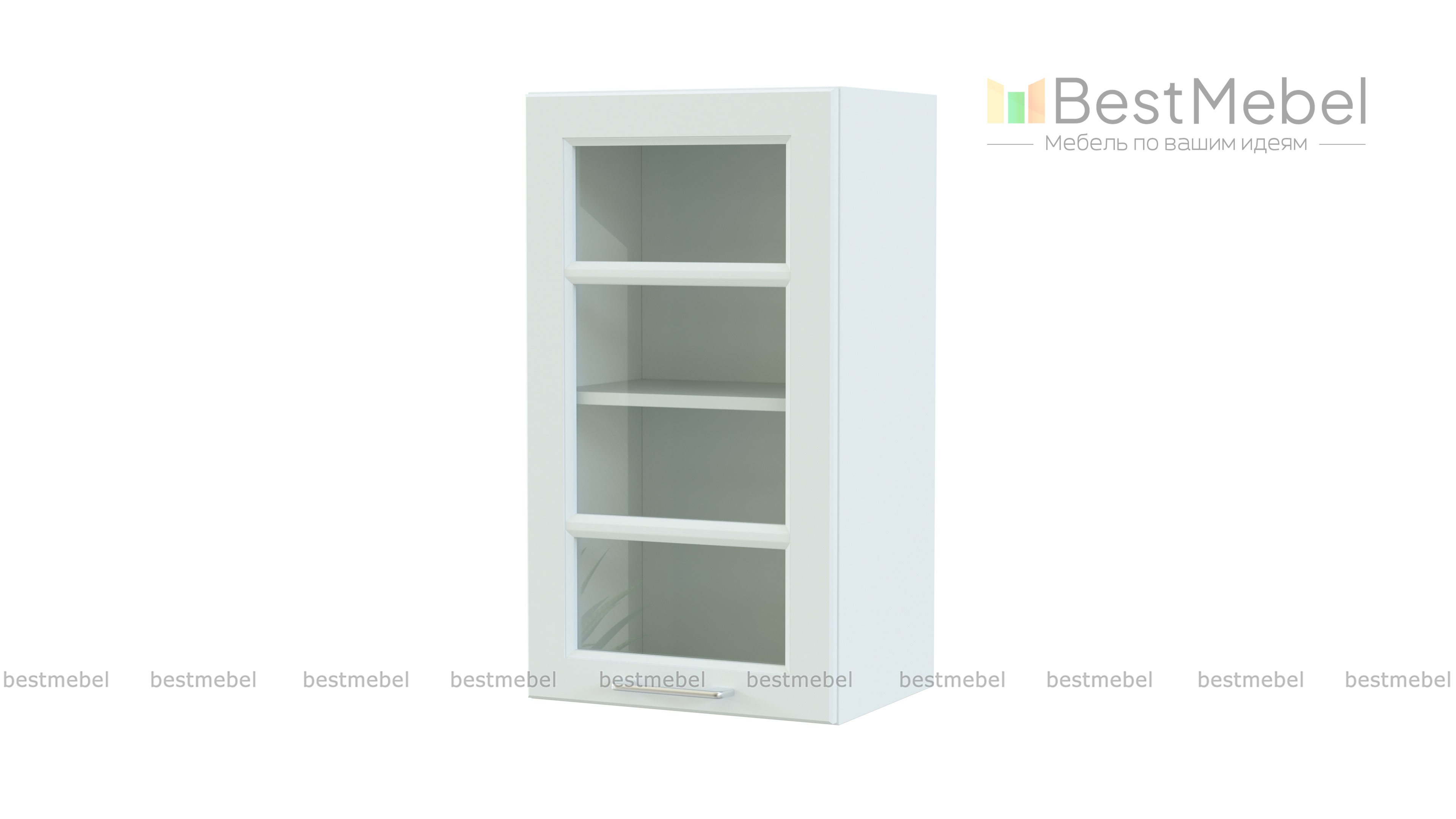 Шкаф верхний с 1-ой остекленной дверцей Европа BMS