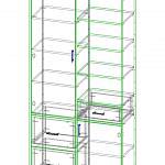 Чертеж Шкаф-стеллаж Топаз BMS