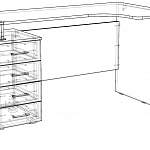 Чертеж Угловой письменный стол Страйк-1 BMS
