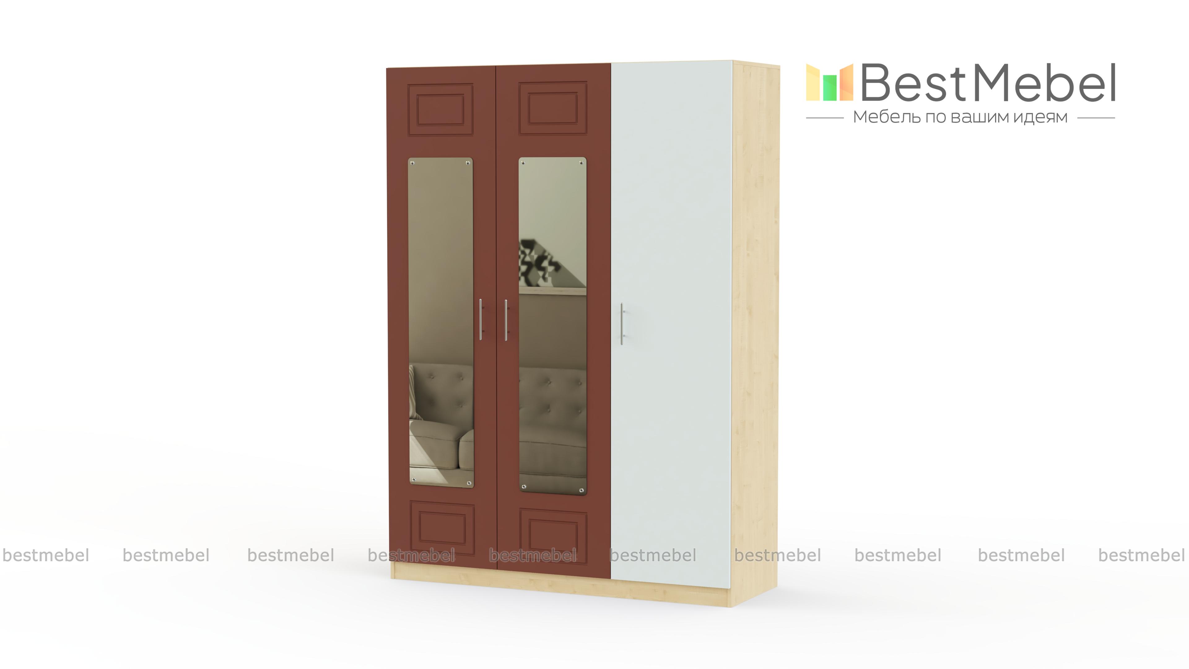 Шкаф с зеркалом Анастасия 3 BMS - Фото