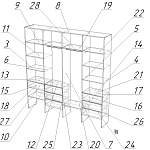 Схема сборки Стеллаж для одежды Мирта 67 BMS